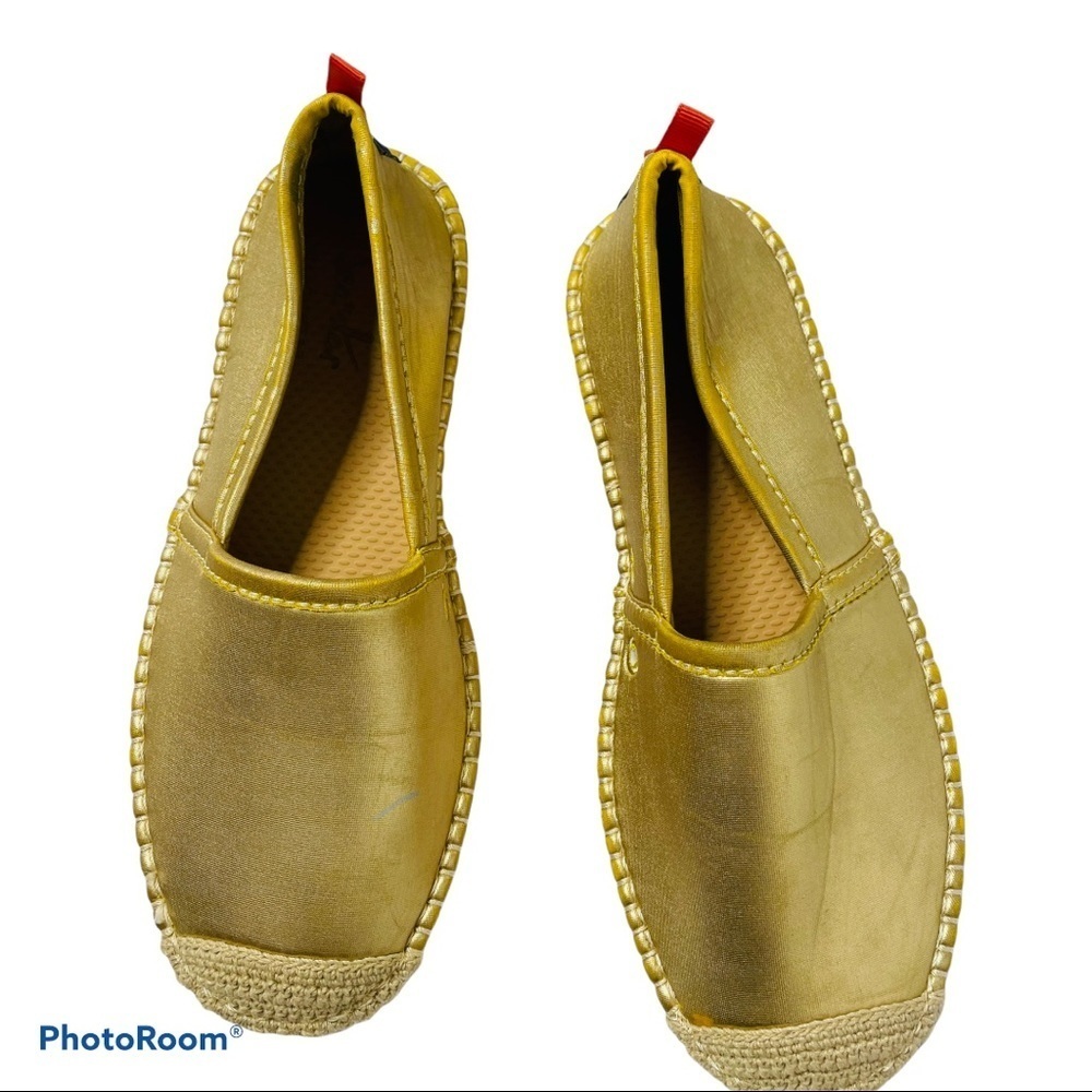 Sea Star Beachwear Womens 7 Gold Slip On Beachcomber Espadrille Shoes Sneaker